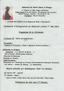 2014 05 01 INAUGURATION DU MEMORIAL DE NOTRE DAME D AFRIQUE A THEOULE SUR MER